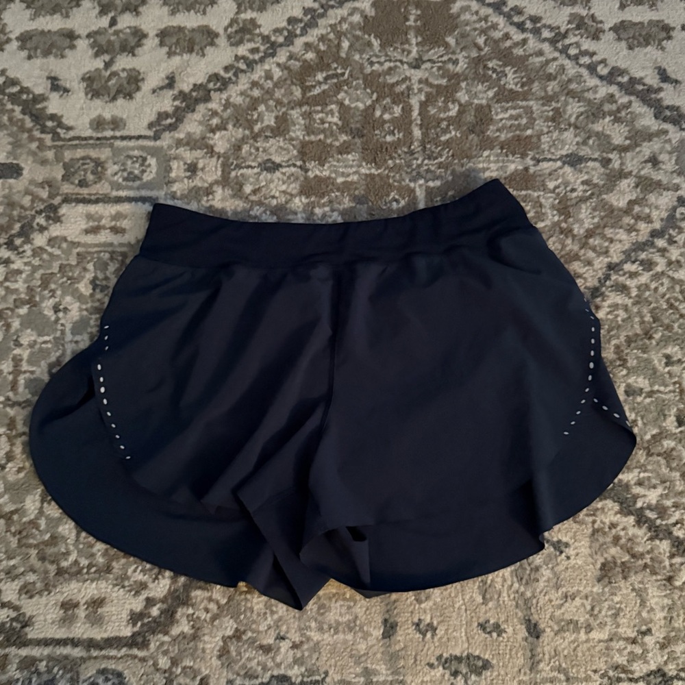 Navy Lululemon Fast and Free shorts